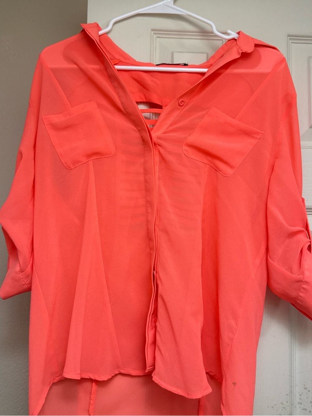BLVD Coral Button-Front Tunic Top